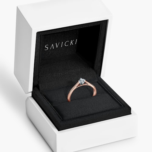 Pierścionek zaręczynowy The Light: dwukolorowe złoto, diament